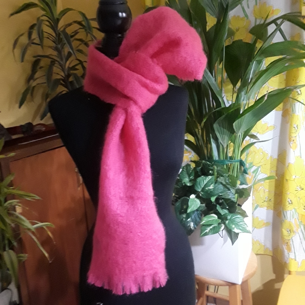 Sorcha Ireland Mohair & Wool Blend Pink Scarf 60X9 inches